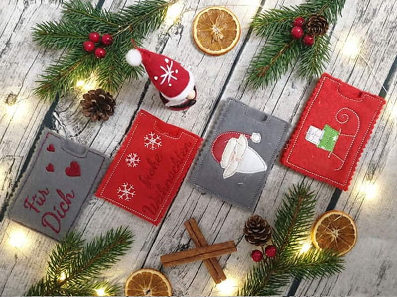 Preview: Gutscheinhüllen WeihnachtsMix - ITH-Stickdatei